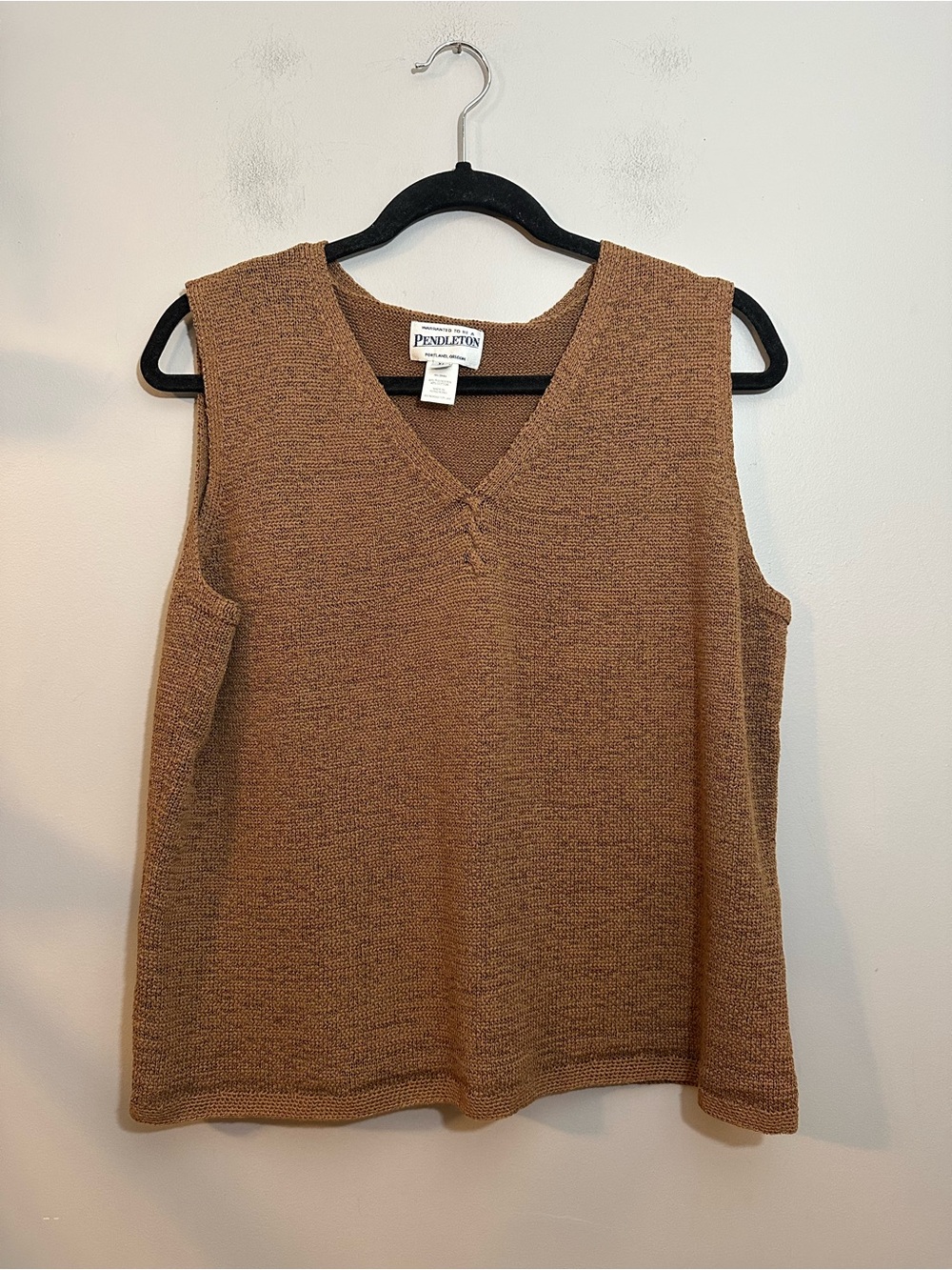 Vintage 90s Pendleton Cacao Brown Sweater Vest XL